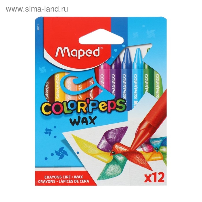 Мелки восковые 12 цветов, Maped Color Peps Wax Мелки восковые 12 цветов, Maped Color Peps Wax