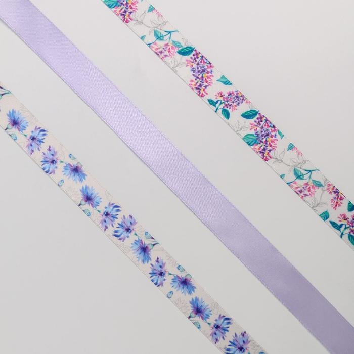 Набор атласных лент «Сирень» 14 х 19 см, 3 шт. Набор атласных лент «Сирень» 14 х 19 см, 3 шт.