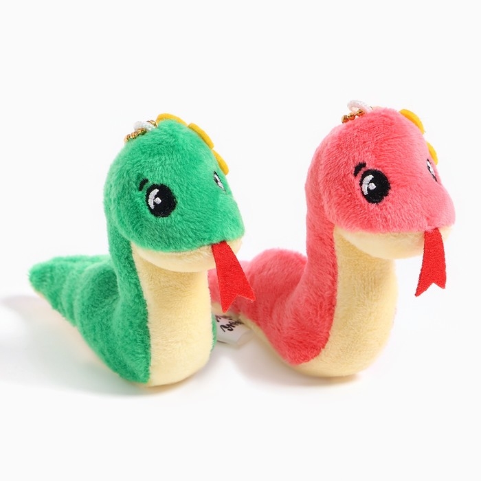 Новый год! Мягкая игрушка «Змея», с цветком, на подвесе, 8 см, цвет МИКС Новый год! Мягкая игрушка «Змея», с цветком, на подвесе, 8 см, цвет МИКС