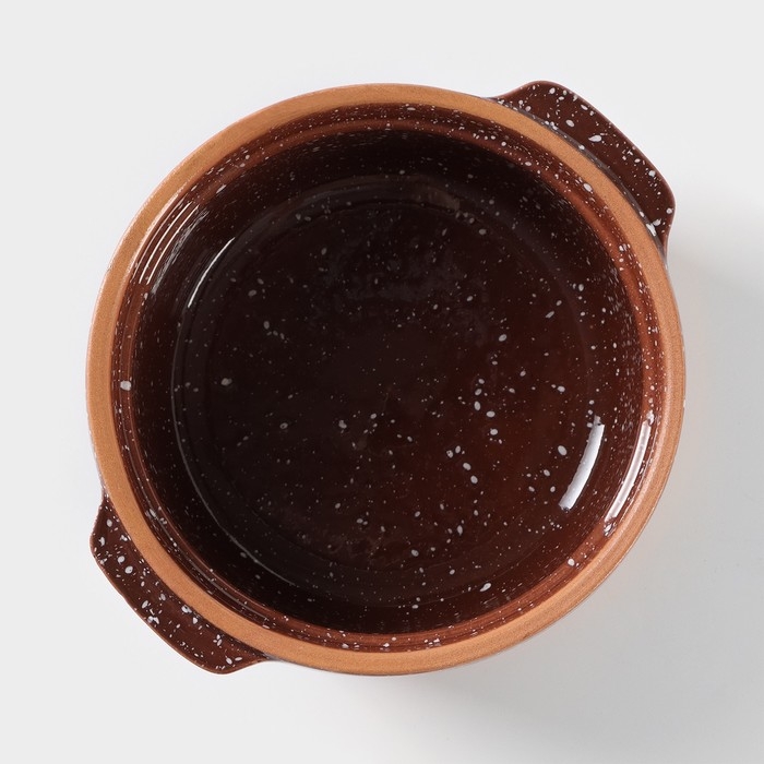 Форма для запекания с ручками «Мрамор», 800 мл, d=15 см, цвет коричневый Форма для запекания с ручками «Мрамор», 800 мл, d=15 см, цвет коричневый