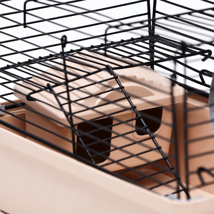 Клетка-мини для грызунов Клетка-мини для грызунов "Пижон" №2, укомплектованная, 27 х 15 х 16 см, бежевая