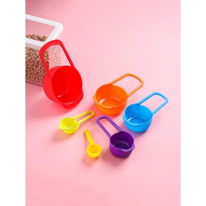 Набор мерных ложек Доляна «Креатив», 6 шт: 250 мл,125 мл, 85 мл, 60 мл,15 мл,7,5 мл, цвет МИКС Набор мерных ложек Доляна «Креатив», 6 шт: 250 мл,125 мл, 85 мл, 60 мл,15 мл,7,5 мл, цвет МИКС