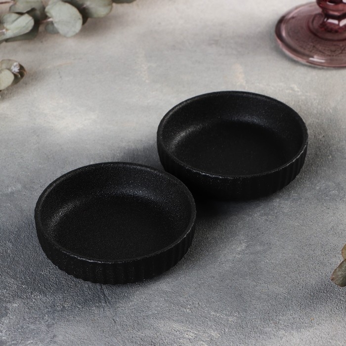 Соусник фарфоровый Magistro Line, 90 мл, фасовка 2 шт, цвет чёрный Соусник фарфоровый Magistro Line, 90 мл, фасовка 2 шт, цвет чёрный