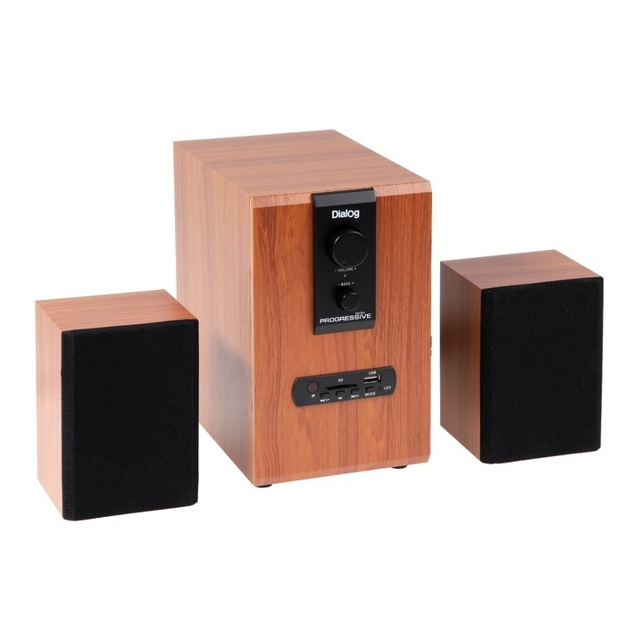 Компьютерные колонки 2.1 Dialog AP-150, 2 х 5Вт + 10Вт, MP3, пульт ДУ, 220В, коричневые Компьютерные колонки 2.1 Dialog AP-150, 2 х 5Вт + 10Вт, MP3, пульт ДУ, 220В, коричневые