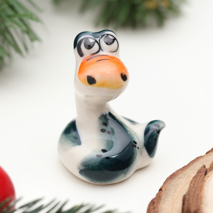 Новый год. Сувенир символ года  Новый год. Сувенир символ года "Змея Пупс", вид 2, гжель, цвет, 4 см