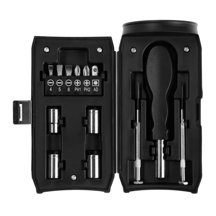 Набор инструментов ТУНДРА, подарочный пластиковый кейс Набор инструментов ТУНДРА, подарочный пластиковый кейс "Банка", 13 предметов