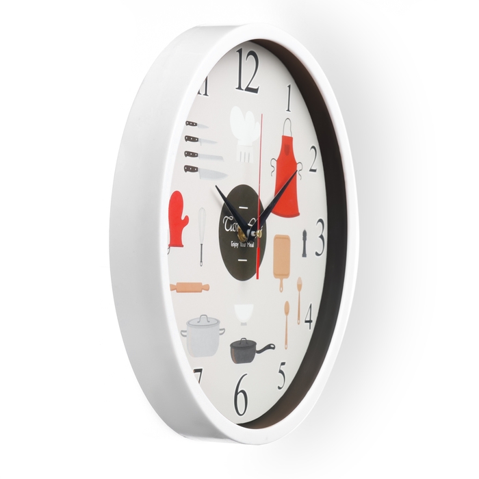 Часы настенные, серия: Кухня, Часы настенные, серия: Кухня, "Кухонные приборы", плавный ход, d-30 см, белые