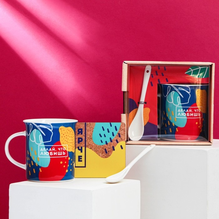 Кружка «Делай, что любишь» с ложкой и подставкой, 300 мл Кружка «Делай, что любишь» с ложкой и подставкой, 300 мл