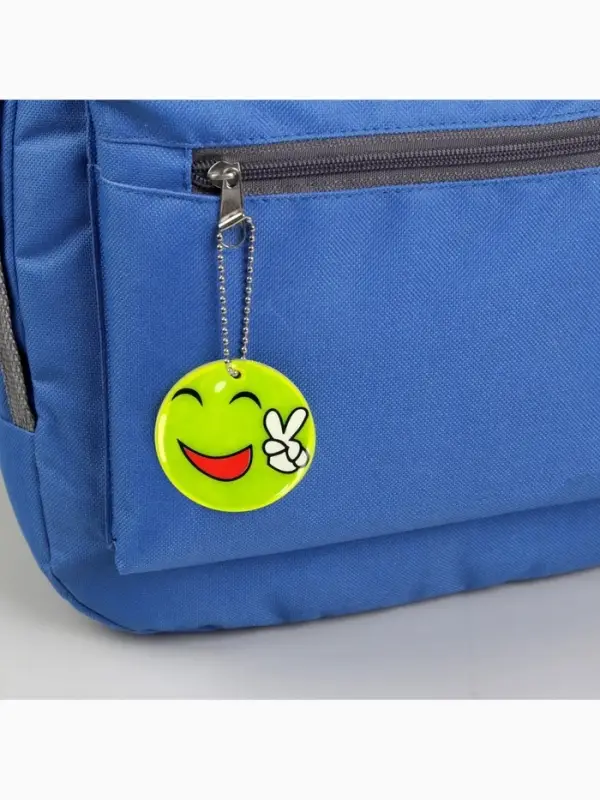 Светоотражающий элемент &laquo;Смайлик-мир&raquo;, двусторонний, d=5 см, цвет жёлтый