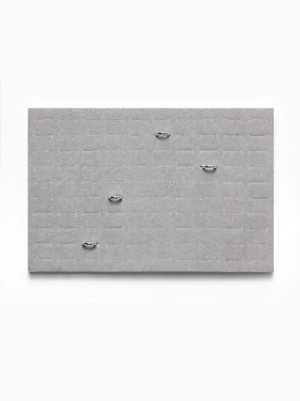 Подставка под кольца QF, 100 мест, флок, 34&times;23&times;1 см, серая