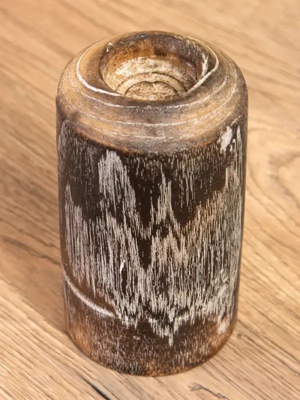Подсвечник, d=3 см, 8&times;8&times;20 см, дерево джати, тёмно-коричневый