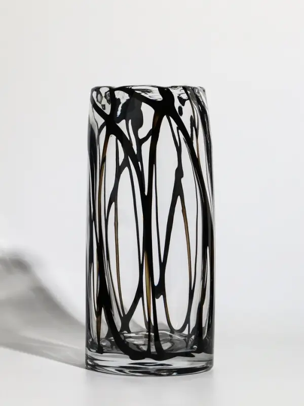 Ваза стекло настольная "Мэдисон" 29х12 см, прозрачно-чёрный