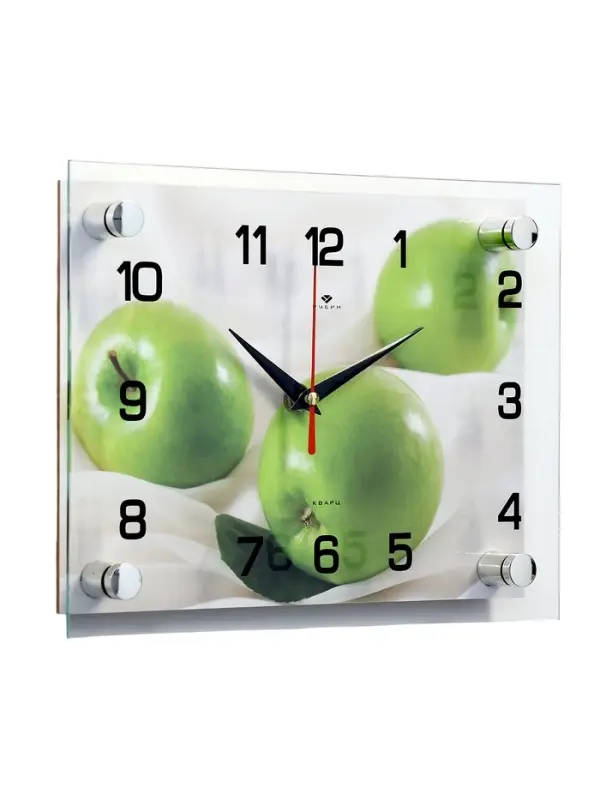 Часы настенные: Кухня, &laquo;Яблоки&raquo;, бесшумные, 20&times;26 см