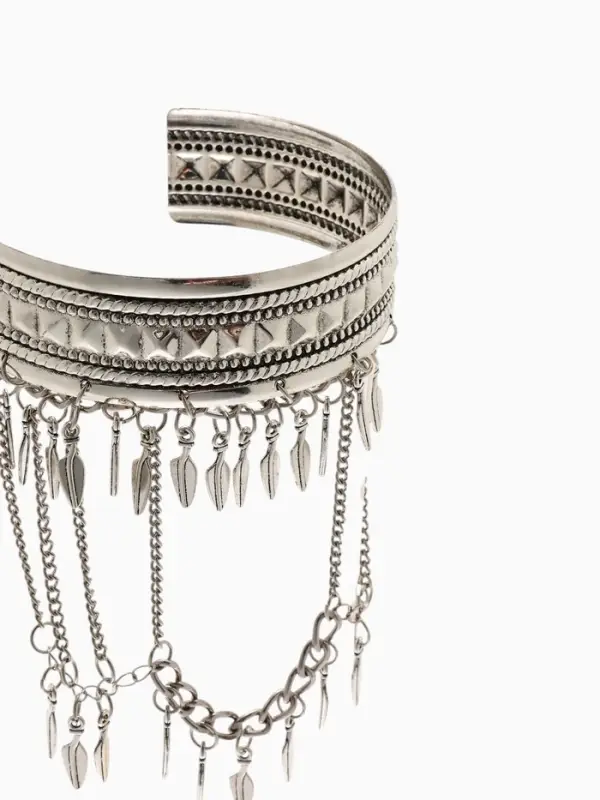 Браслет обод на предплечье &laquo;Перья&raquo;, d=6 см, цвет серебро