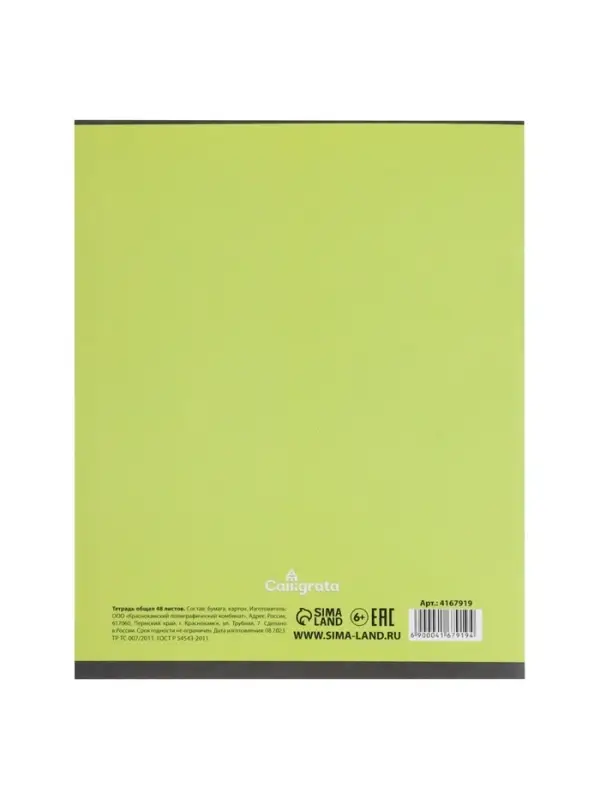 Тетрадь 48 листов в клетку, Calligrata &laquo;Надпись-1&raquo;, МИКС