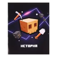 Тетрадь предметная 36 листов в клетку Calligrata «Пиксели. История», обложка мелованный картон