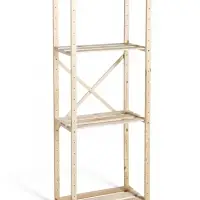 Стеллаж деревянный, 4 полки, 140×50×28 см, напольный, с регулируемыми полками Стеллаж деревянный, 4 полки, 140×50×28 см, напольный, с регулируемыми полками