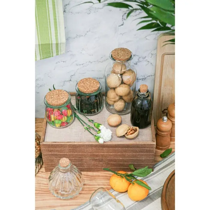 Набор баночек для специй Доляна &laquo;Парфе&raquo;, 200 мл, 7.4&times;8 см, с пробковой крышкой, 12 шт., стекло