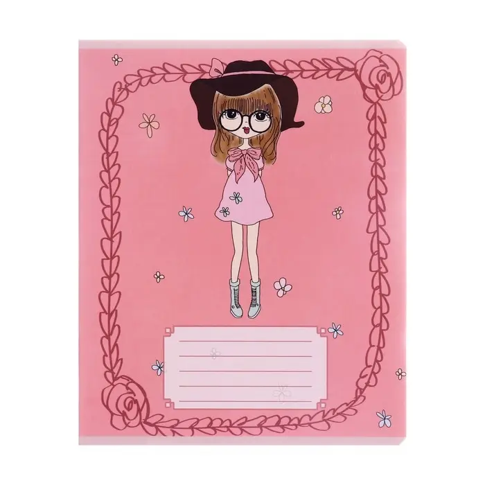 Тетрадь 12 листов в клетку Calligrata &laquo;Девочки&raquo;, обложка мелованный картон, МИКС