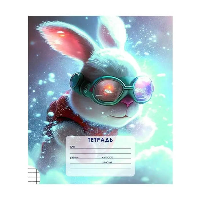 Тетрадь 12 листов в клетку Calligrata "Пушистые друзья", обложка мелованная бумага, ВД-лак, блок офсет, белизна 95%, МИКС