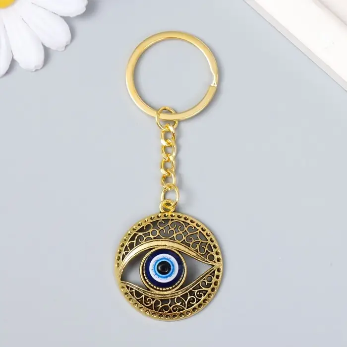 Брелок для ключей на кольце &laquo;Глаз от сглаза&raquo;, металл, 3.3&times;0.2&times;3.5 см, МИКС
