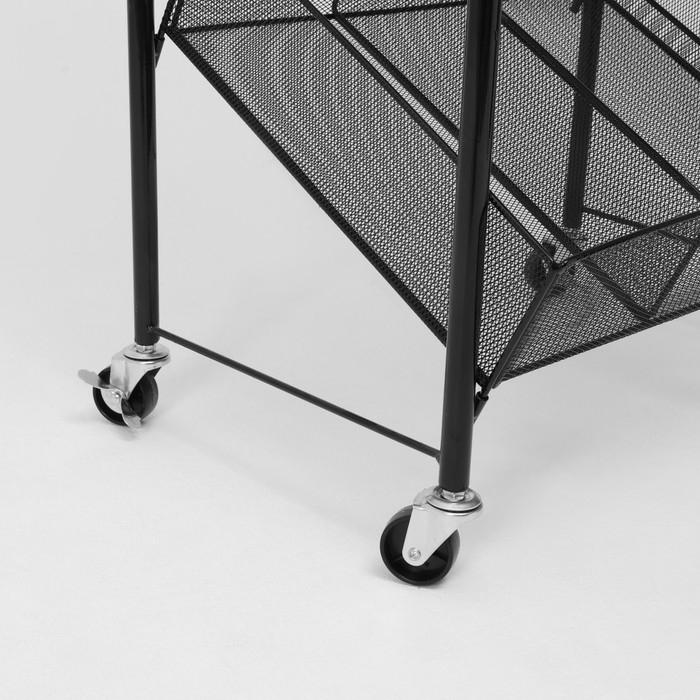 Стеллаж-накопитель разборный 4 этажа, 12 корзин, на колесах, 55×29×156 см, цвет чёрный Стеллаж-накопитель разборный 4 этажа, 12 корзин, на колесах, 55×29×156 см, цвет чёрный