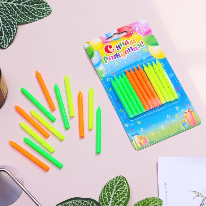 Свечи для торта  Свечи для торта "Красочные", 6,5 см, 12 шт