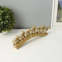 Фигурка полистоун &laquo;Семь золотых слонов на золотом бивне&raquo;, 11.5&times;29.5&times;3.8 см