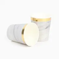 Набор посуды для праздника на 20 персон, мрамор белый (тарелки 23 см, стакан 250 мл)