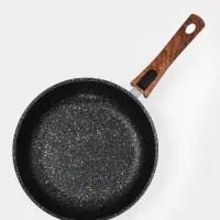 Сковорода KUKMARA Granit ultra original, d=26 см, съёмная ручка, антипригарное покрытие, литой алюминий, чёрная