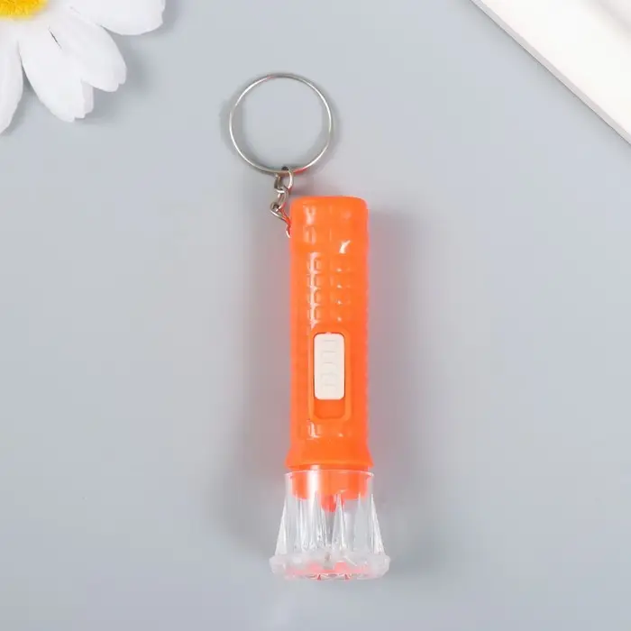 Фонарик брелок для ключей на кольце «Клеточка», 7×2×2 см, МИКС Фонарик брелок для ключей на кольце «Клеточка», 7×2×2 см, МИКС