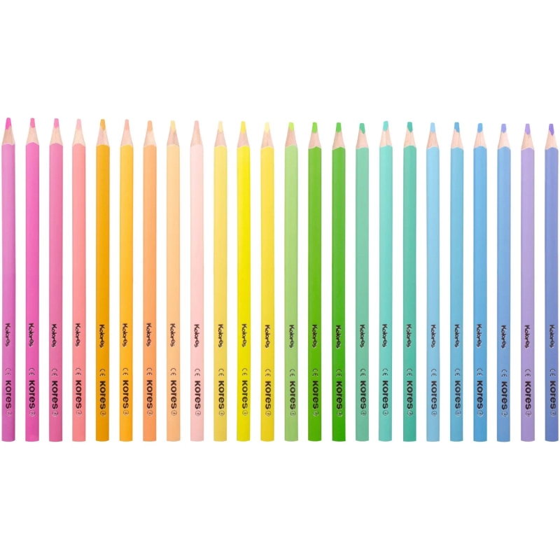 Карандаши цветные 24 цв. 3-гран, Kores Kolores Pastel, 93321