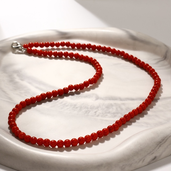 Бусы шар №4 «Коралл», 45 см