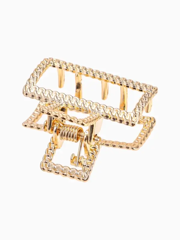 Крабик для волос &laquo;Эмма&raquo;, прямой, 2.5 см, золотистый