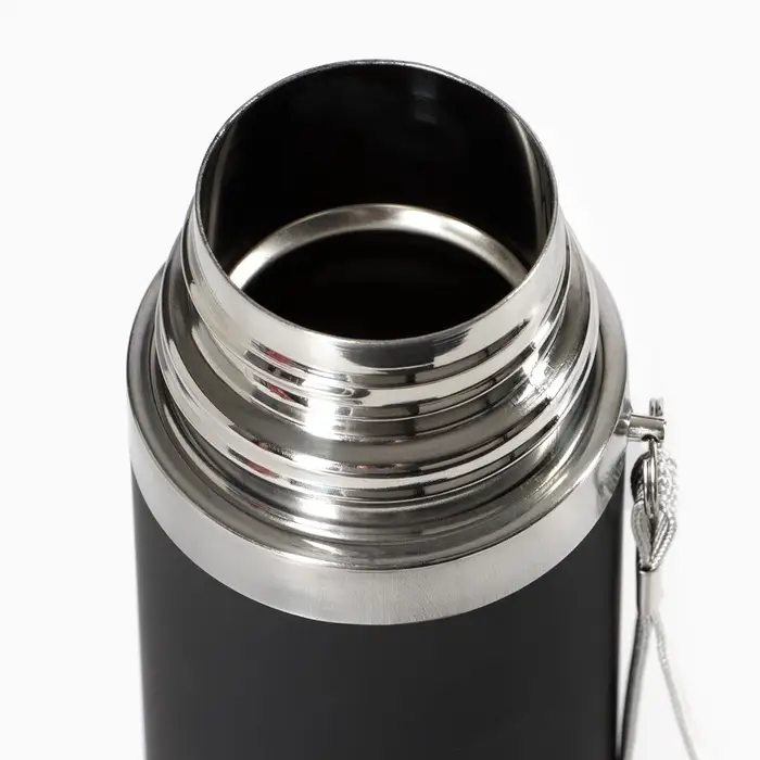 Термос гильза Мастер К, 500 мл, 24&times;7 см, с кружкой, с помпой, сохраняет тепло 10 ч, нержавеющая сталь, чёрный