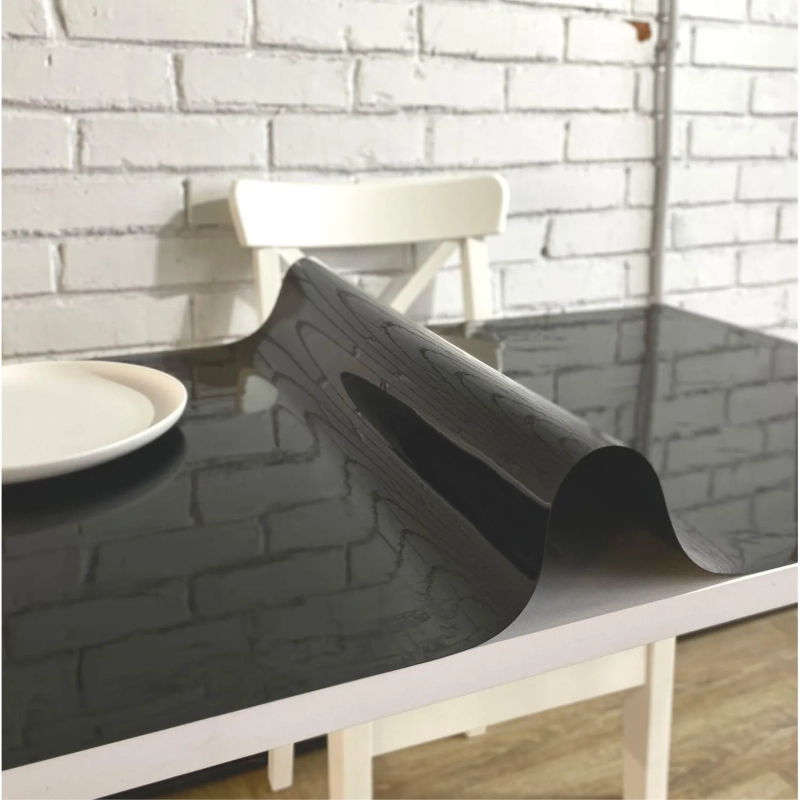 Скатерть на стол гиб. стекло Dekorelle 100х60см черное толщ. 0,8 мм