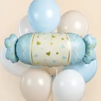 Воздушный шар фольгированный 34" &laquo;Конфета&raquo;, голубой сатин