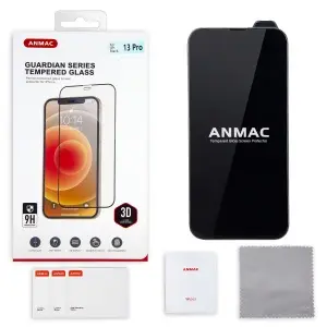 Защитное стекло для iPhone 13/13 Pro/14/16e 3D ANMAC черный Арт.1137302