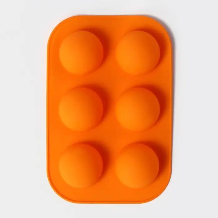 Форма для выпечки Доляна &laquo;Полусферы&raquo;, силикон, 24&times;16 см, 6 ячеек, d=5.5 см, МИКС