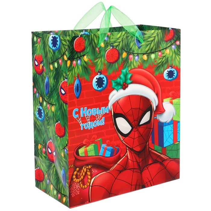 Пакет подарочный Пакет подарочный "С Новым годом!", 23х27х11.5 см, упаковка, Человек-паук