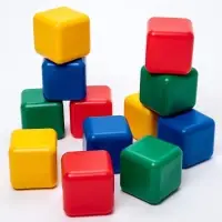 Кубики детские, пластиковые, цветные, 12 штук, 12&times;12 см