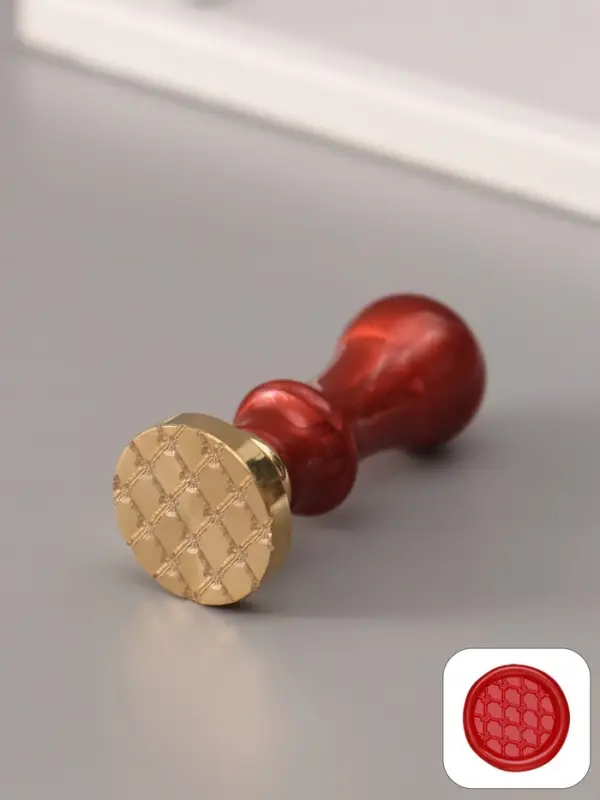 Печать для сургуча с пластиковой ручкой &laquo;Сетка с бантиками&raquo;, 6.3&times;2.5&times;2.5 см