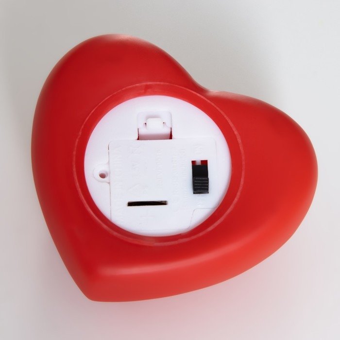 Ночник Сердце с цветочком LED красный 3,2х6х6,5 см Ночник Сердце с цветочком LED красный 3,2х6х6,5 см