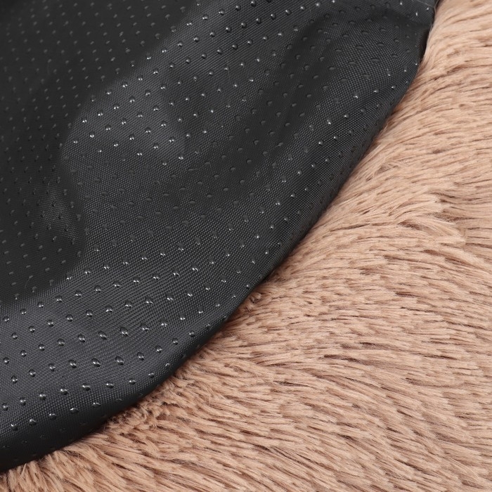 Лежанка для собак и кошек, длинный мех, 80 х 80 х 25 см, коричневая Лежанка для собак и кошек, длинный мех, 80 х 80 х 25 см, коричневая