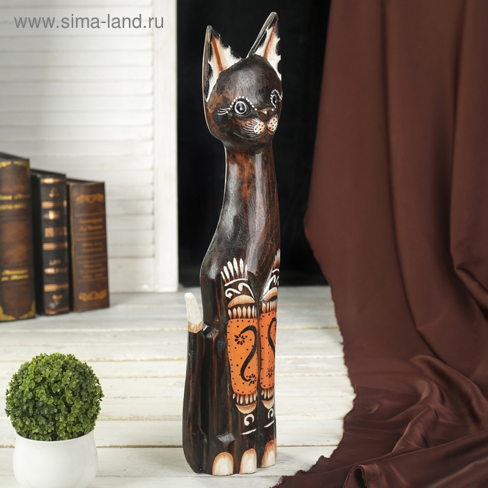 Сувенир дерево Сувенир дерево "Кошка с росписью на лапках" 50х11х4 см