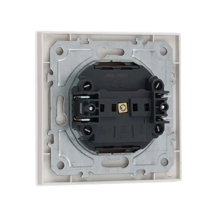 Розетка TOT Glossy Glass, 10 А, стекло, скрытая, одноместная, без заземления, белая