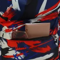 Рюкзак школьный на молнии, с карманами, с принтом, размер 29&times;12&times;42 см, синий/красный