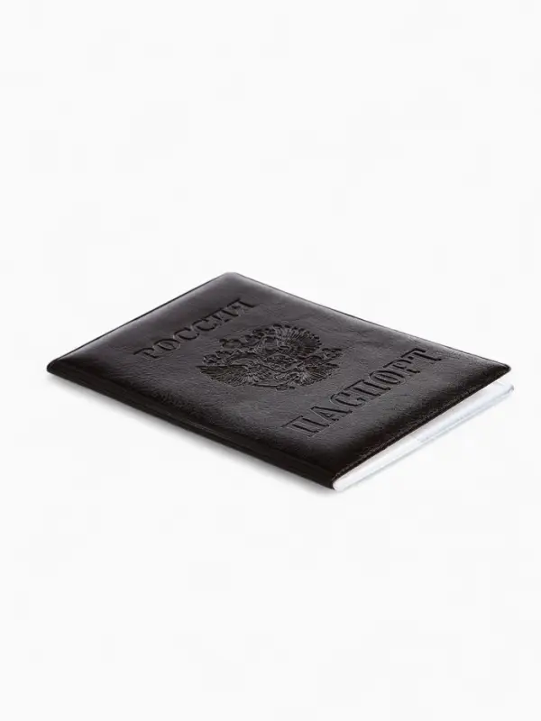 Обложка для паспорта &laquo;Герб&raquo;, коричневая