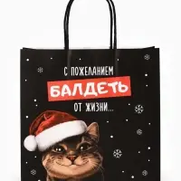 Пакет подарочный крафтовый «С пожеланием», 32 × 28 × 15 см Пакет подарочный крафтовый «С пожеланием», 32 × 28 × 15 см