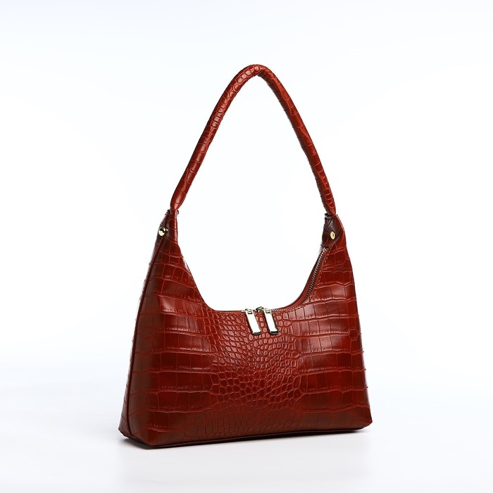 Сумка-багет на молнии, цвет бордовый Сумка-багет на молнии, цвет бордовый